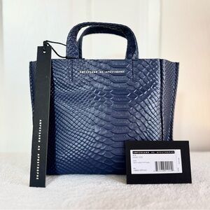 NWT Ampersand As Apostrophe Micro Tote – Navy Night Python